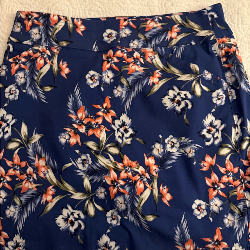 Floral Print Blue Skort